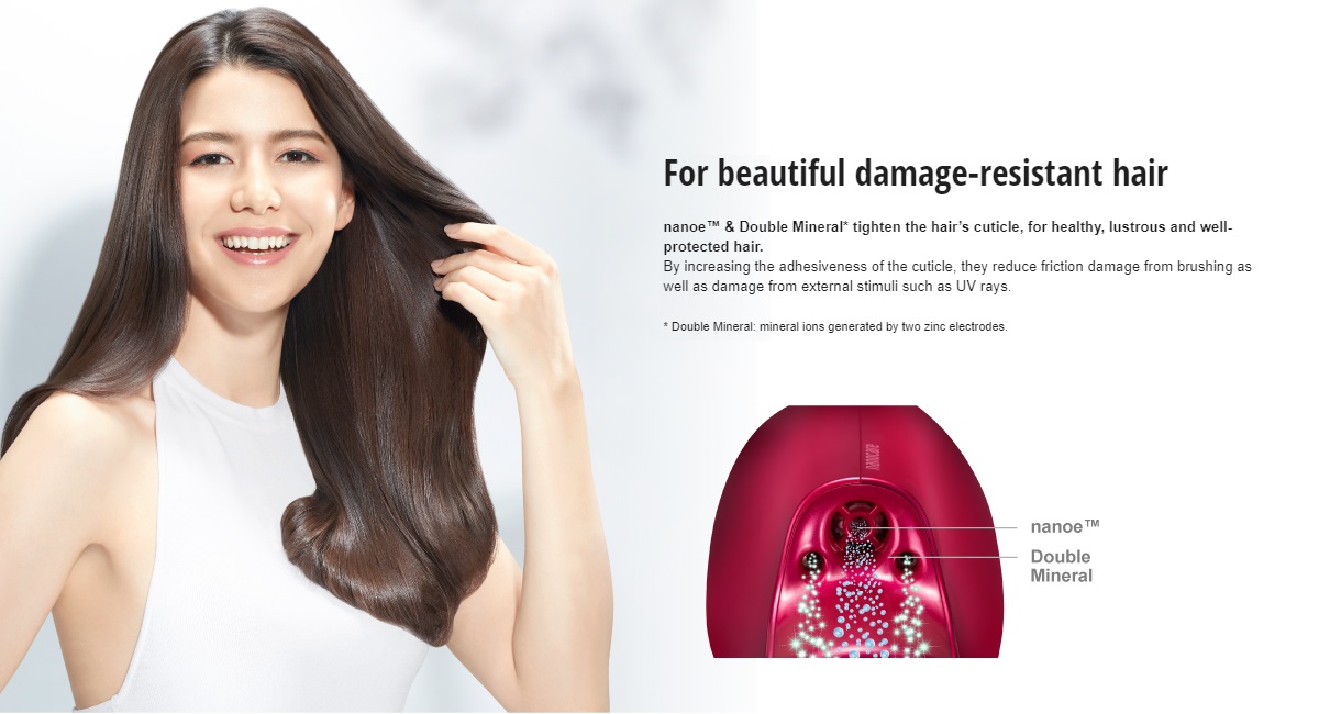 Panasonic 1800W nanoe™ & Double Mineral Hair Dryer EH-NA98RP655 (Hair, Scalp & Skin)
